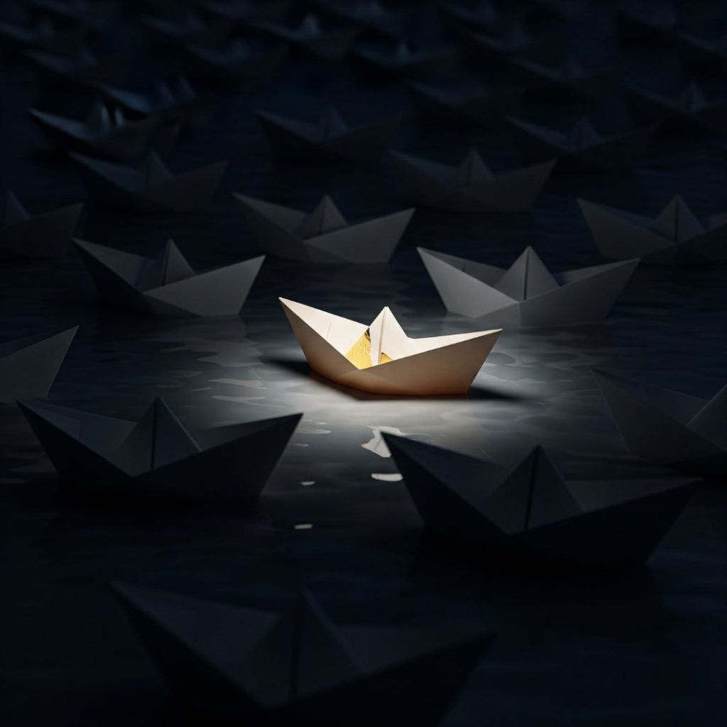ship in the dark night