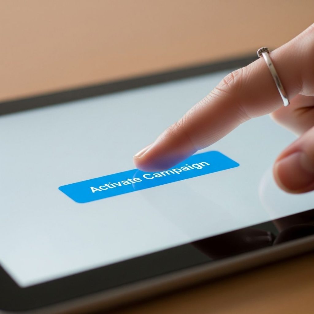 person hitting activate campaign button