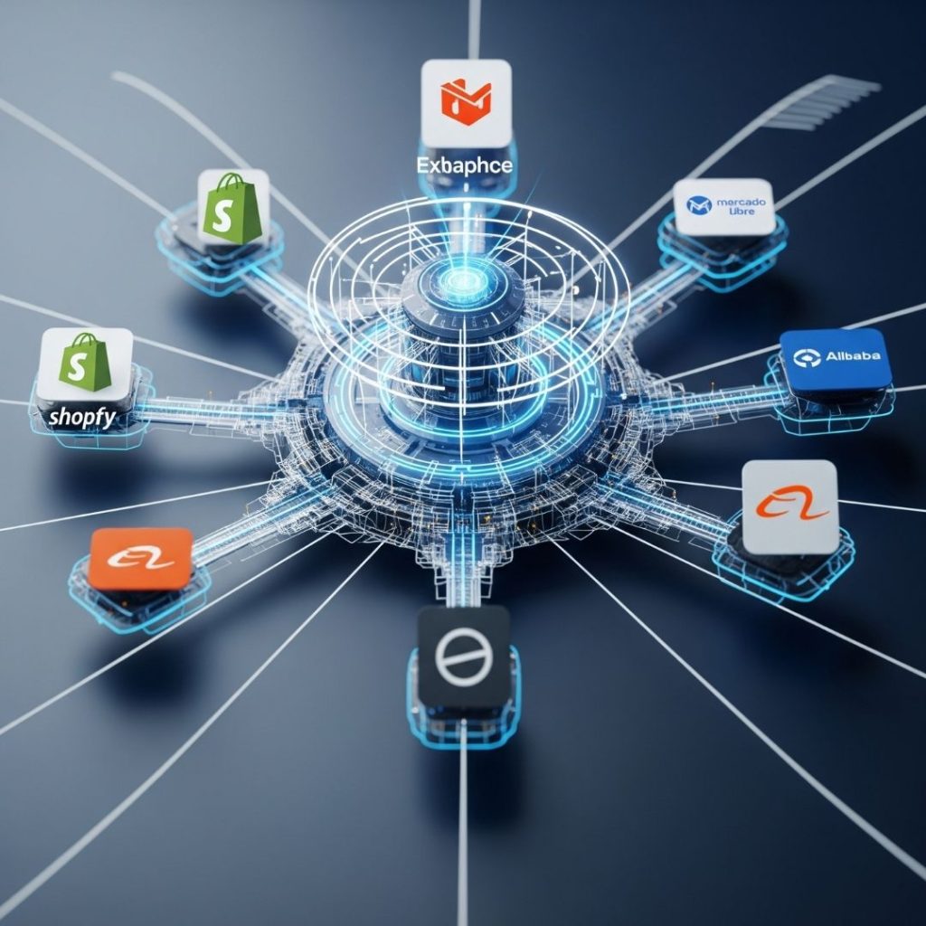 graphic showing different e-commerce platforms