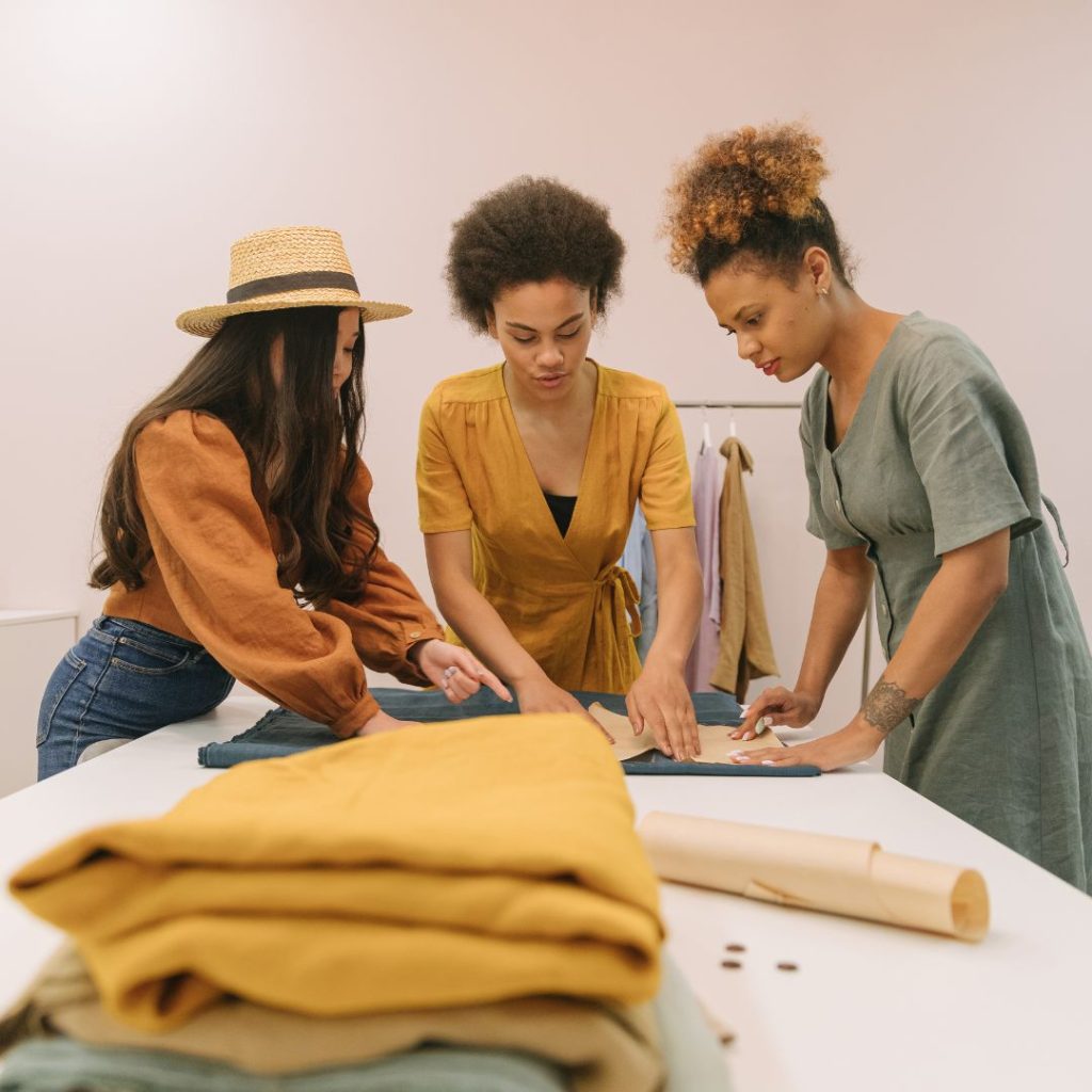 team of women working together